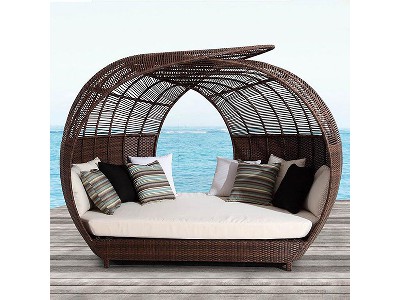 Rattan circular bed 5