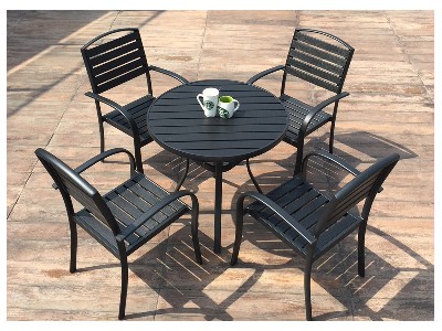 Plastic wood table and chair 4