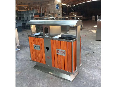 Steel wood structure garbage bin 2