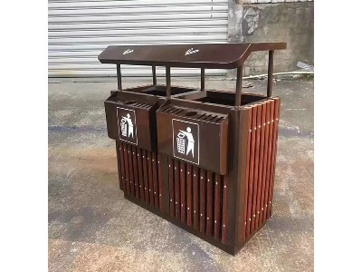 Steel wood structure garbage bin 3