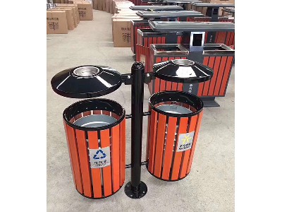 Steel wood structure garbage bin 4