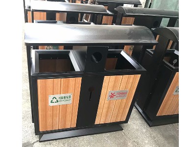 Steel wood garbage bin 6