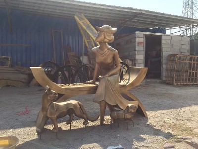 不锈钢渔女雕塑